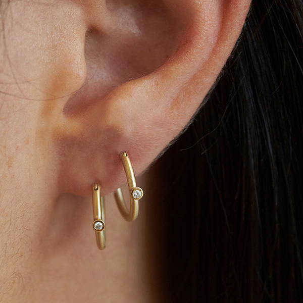'One' Mini Hoop Earrings
