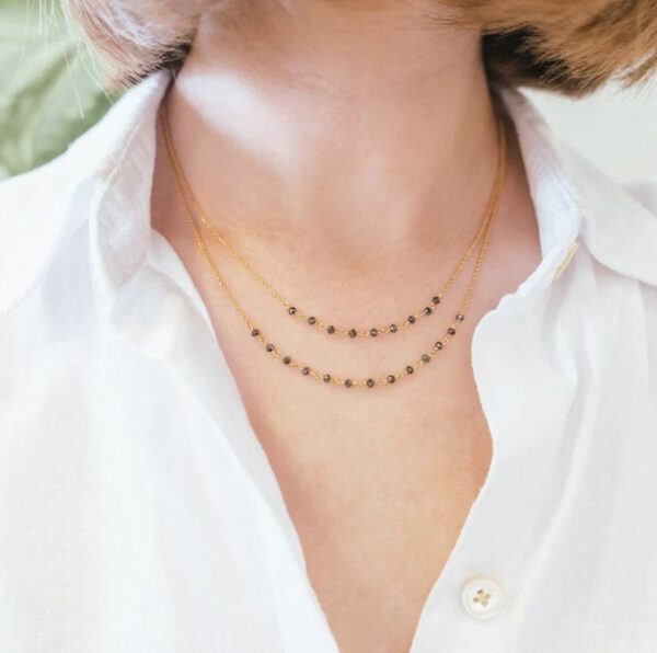 'Jillian' Double Black Diamond Necklace