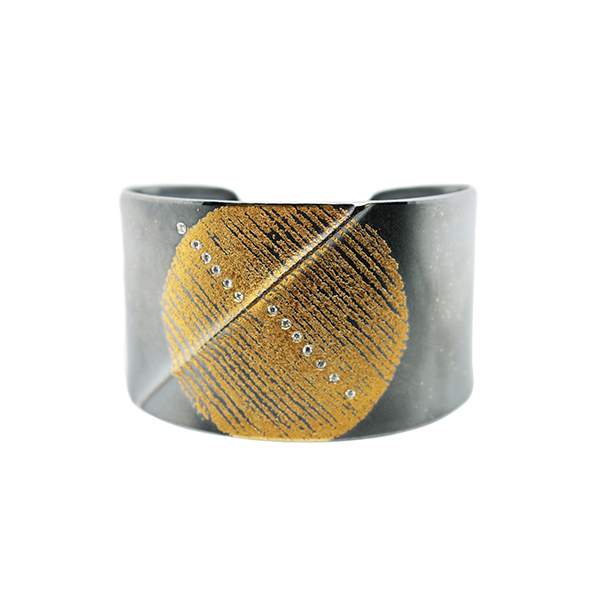 'Circular Swish' Diamond Cuff Bracelet