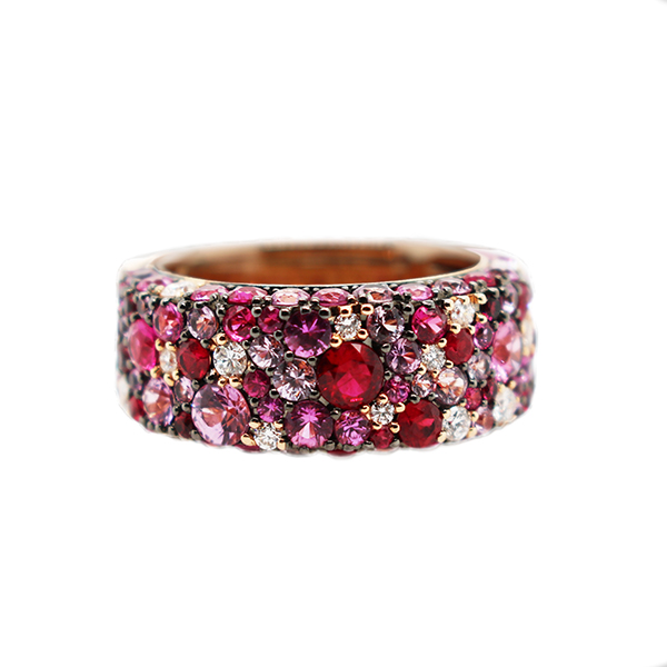 Ruby, Pink Sapphire and Diamond 'Flash' Ring
