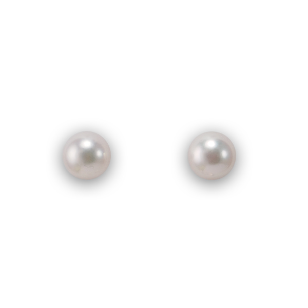 Pearl Stud Earrings, 7.5mm