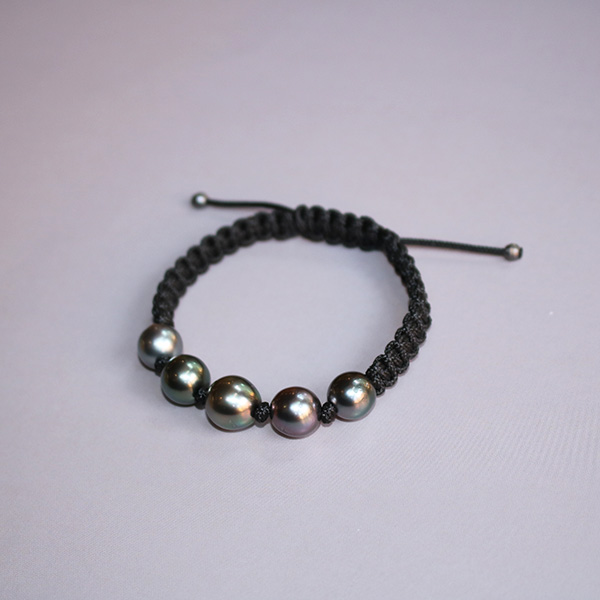 'Pearlmates' 5 Tahitian Cultured Pearl Macrame Bracelet