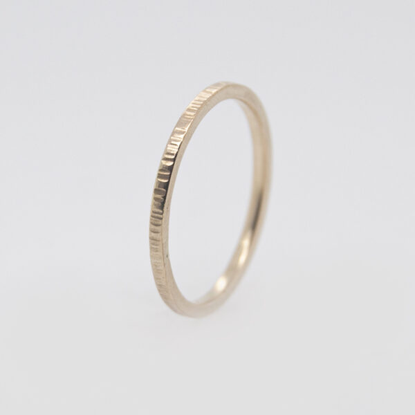 Simple Gold Hammered Stacking Band - Image 2