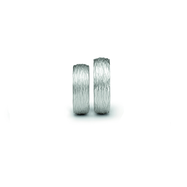 Lengthwise Hammer Direction 'Linea' Hammerblow Band, Gray Gold