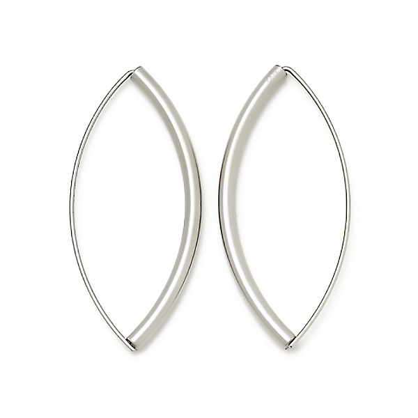 Large Navette Earrings, Stainless Steel