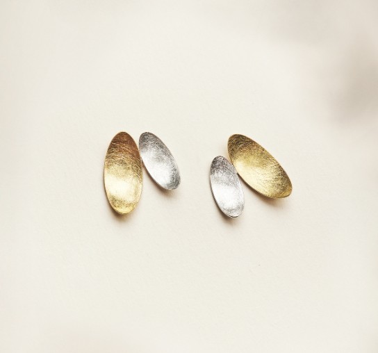 Two-Tone 'Samoa' Stud Earrings