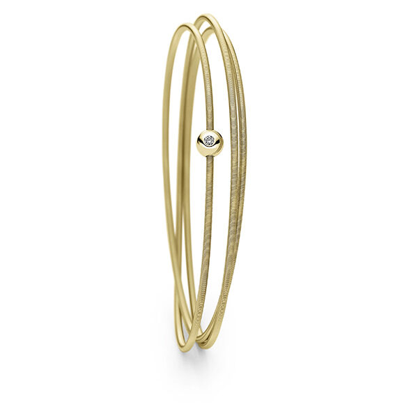 Triple 'Colette' Bracelet with Diamond Sphere, Spring Green