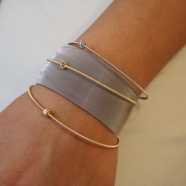 Single Colette Bracelet with Diamond Sphere, Platinum - Image 2