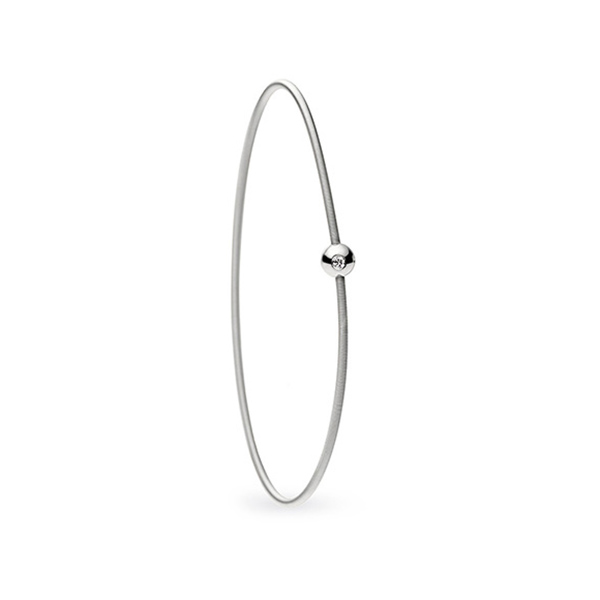 Single Colette Bracelet with Diamond Sphere, Platinum
