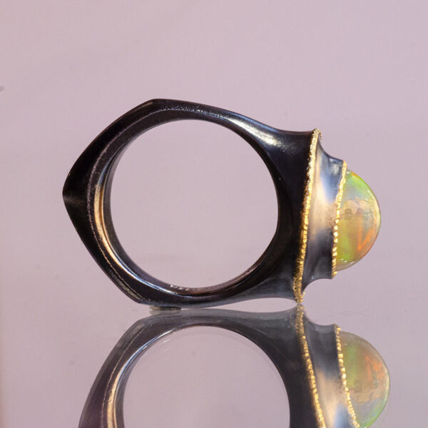 Ethiopian Opal Architectural Ring - Image 2