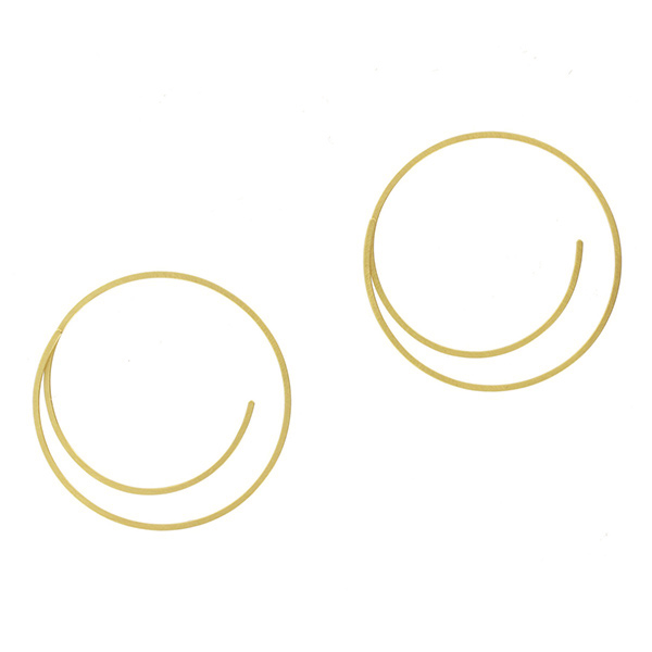 Round 'Linear' Earrings, Classic Yellow