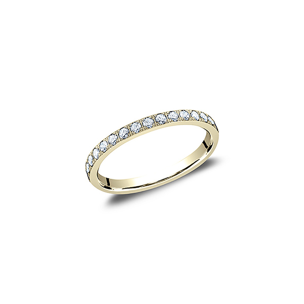 Bead-Set Diamond Half Eternity Band, Yellow Gold