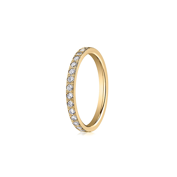 Bead-Set Diamond Full Eternity Band, Yellow Gold
