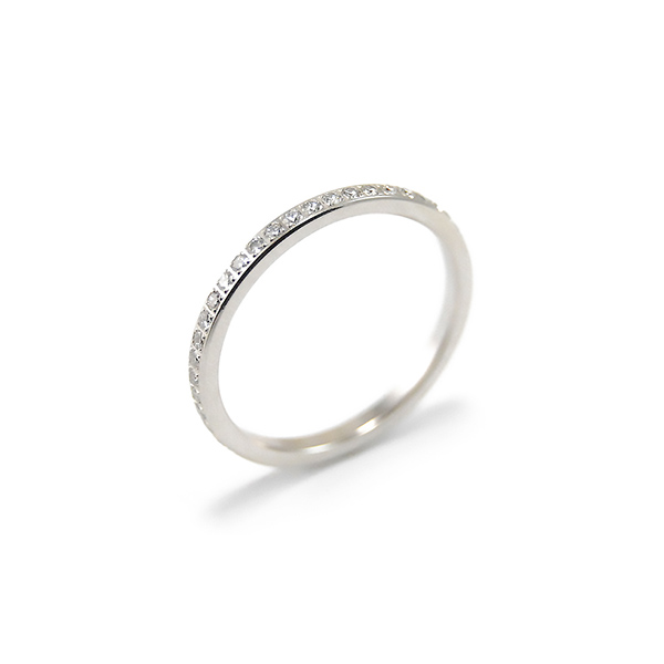 Bead-Set Diamond Full Eternity Band, Platinum