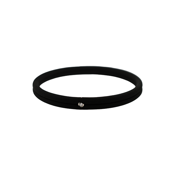 Rubber and Diamond Ridged Bracelet, 1 Diamond