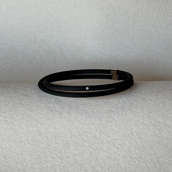 Rubber and Diamond Double Bracelet