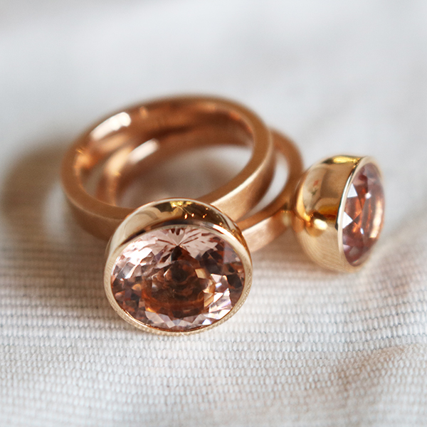 'Blub' Morganite Ring, 12 mm