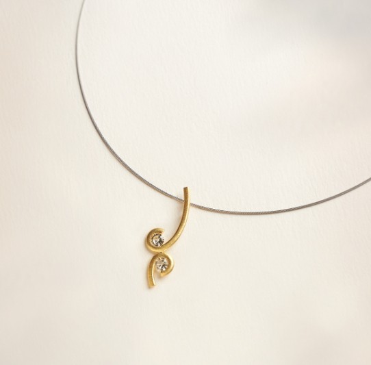 Long Sapphire 'Sunrise' Pendant