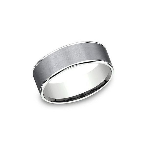 'Thin Edge' White Gold and Tantalum Band
