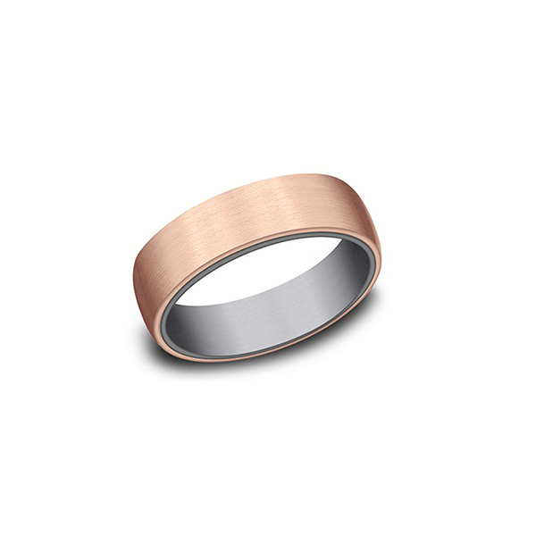 Satin Tantalum and Rose Gold Band