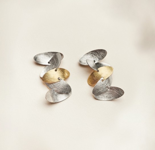 Short Two-Tone 'Samoa' Earrings