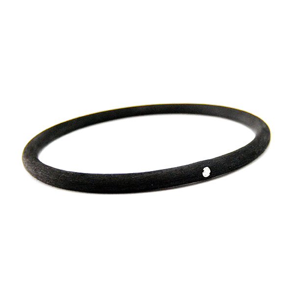Rubber and Diamond Bracelet, 1 Diamond