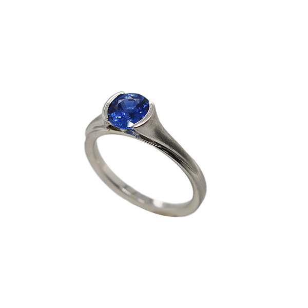 Partial Bezel Solitaire Engagement Ring