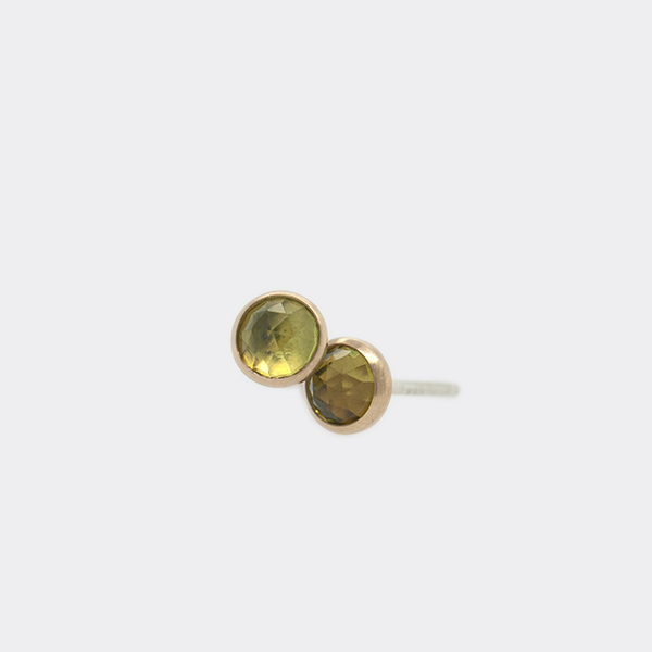 Rose-Cut Peridot Stud Earrings