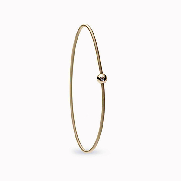 Single 'Colette' Bracelet with Diamond Sphere, Ivory Gold