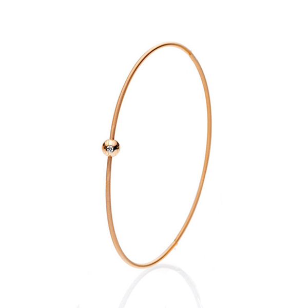 Single 'Colette' Bracelet with Diamond Sphere, Classic Red