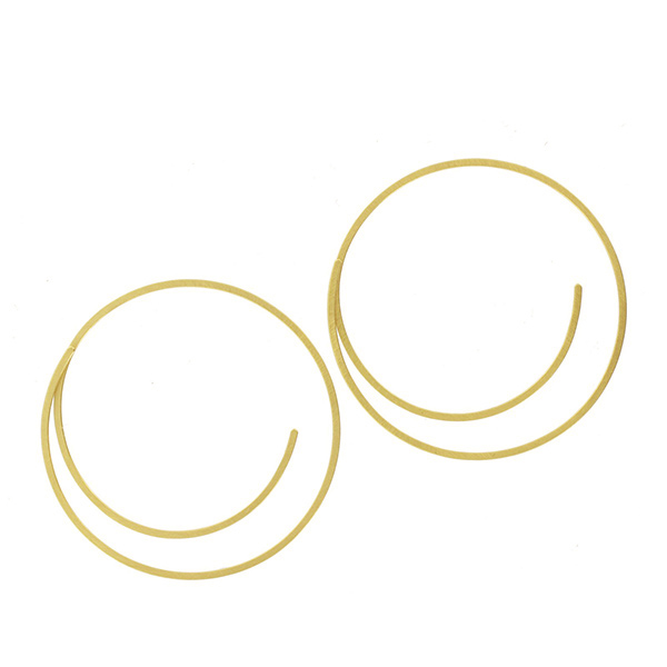 Large Round 'Linear' Earrings, Classic Yellow
