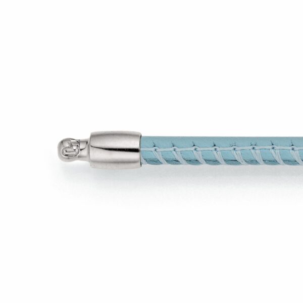 Light-Blue Leather 'Vario' Necklace