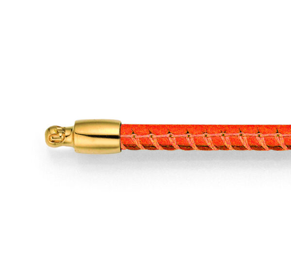 Orange Leather 'Vario' Necklace