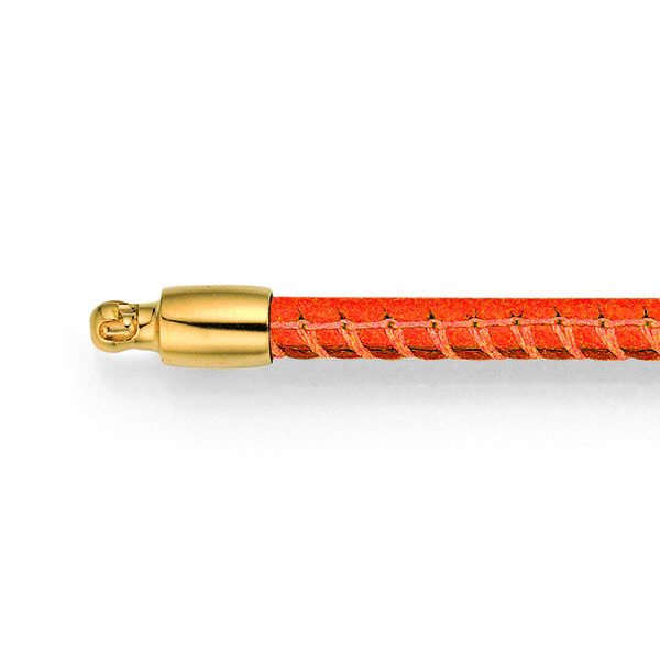 Orange Leather 'Vario' Necklace