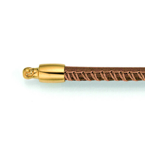 Light Brown Leather 'Vario' Necklace