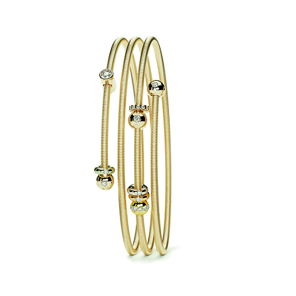 Triple-Winding Diamond 'Colette C Embrace' Bracelet, Classic Yellow