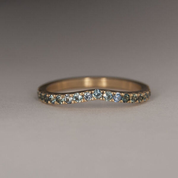 Sky Blue Sapphire Fishtail Contour Band