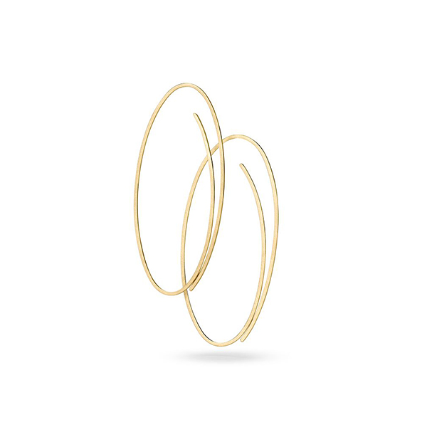 Oval 'Linear' Earrings, Classic Yellow