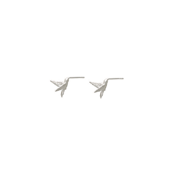 Silver Hummingbird Stud Earrings