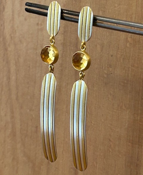 Citrine Pinstripe Earrings
