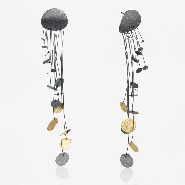 Long 'Pluja' Two-Tone Earrings