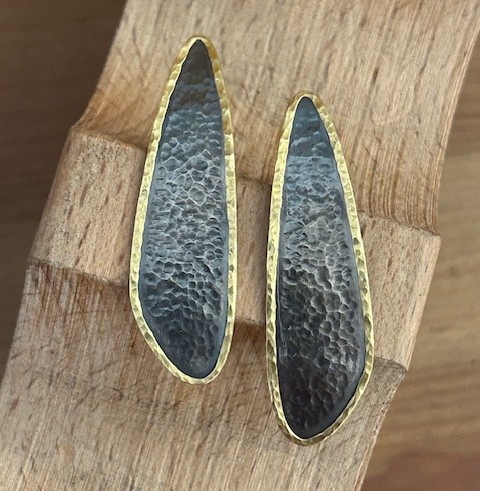 Hammered Two-Tone Earrings
