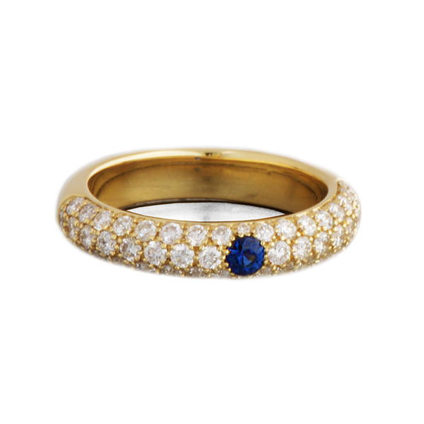 Diamond and Blue Sapphire 'Spark' Ring