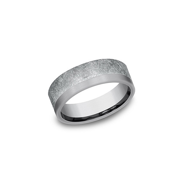 Swirl Tantalum and White Gold Band