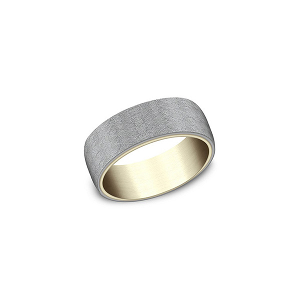 Swirl Tantalum and Yellow Gold Band