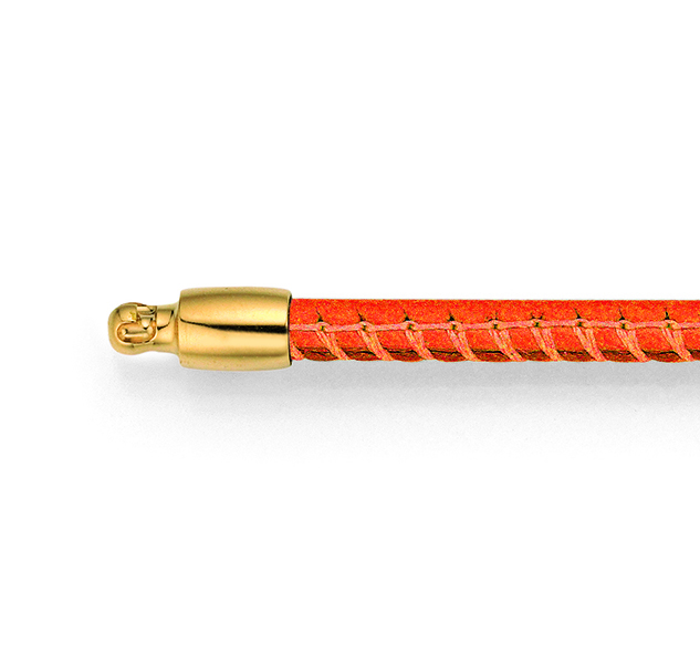 Orange Leather 'Vario' Necklace