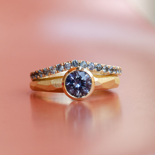 'Hewn' Blue Sapphire Solitaire