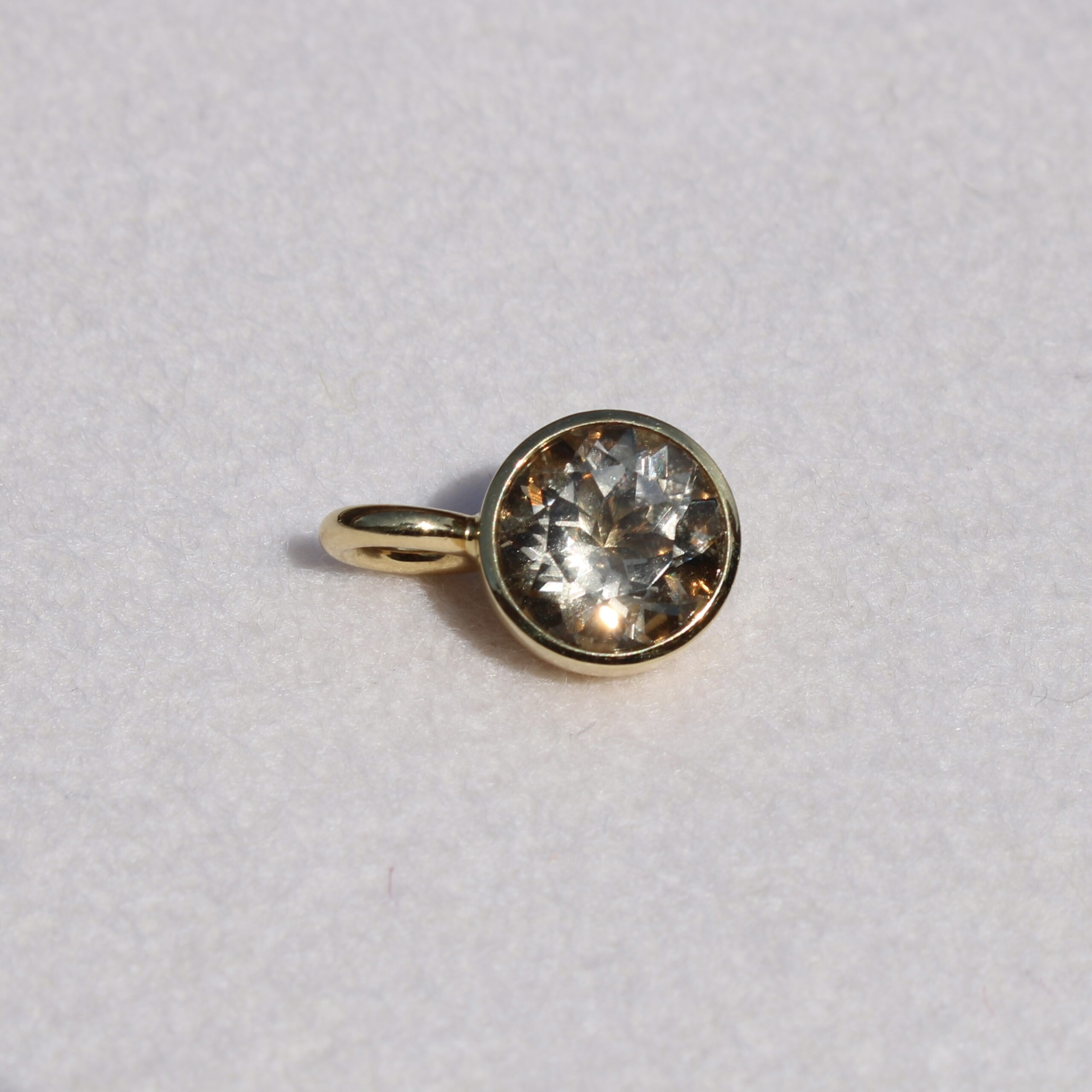 Light Smoky Quartz 'Blub' Pendant, 12mm