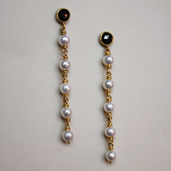 'Journey' Diamond and Pearl Earrings