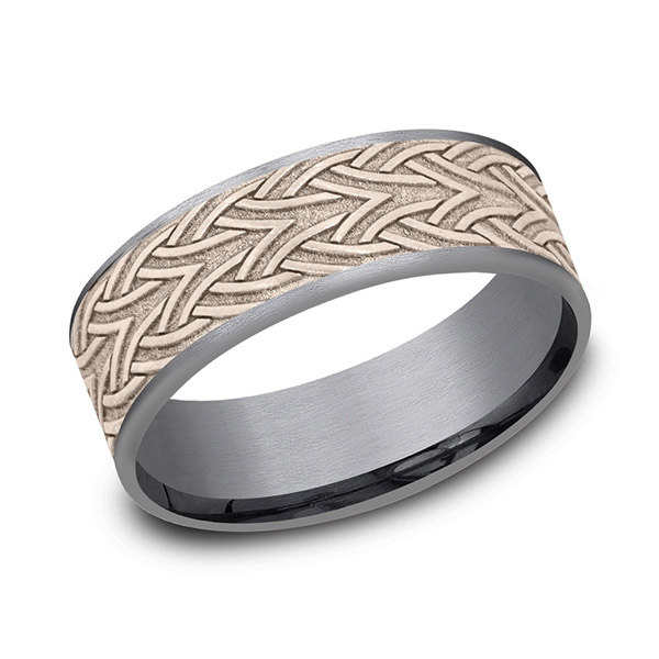 Rose Gold and Tantalum Wedding Band